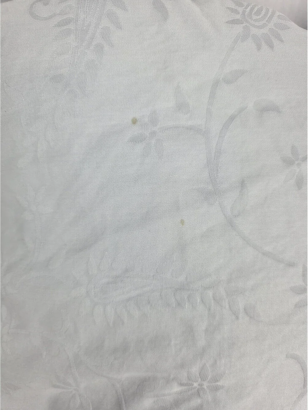 Vintage Luvttex JLA Home King Fitted Sheet Woven Damask Floral 100% Cotton
